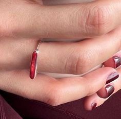 We designed an elegant, unique ring with a beautiful color red coral framed with sterling silver. A simply beautiful ring. Wearing a red coral  jewelry gives you vitality, energy, and ambition.  The size of the silver band for your finger is 5.5 US size We enjoyed creating this for you. We hope you enjoy wearing it. 🧿SHOP POLICY * For our detailed shop polices check the FAQ about shipping, returns, delivery times and such. 🧿CARE INSTRUCTIONS Silver will tarnish with time when exposed to air an Modern Red Open Ring, Red Gemstone Enamel Ring Gift, Red Enamel Gemstone Ring For Gift, Red Enamel Ring With Gemstone Gift, Red Open Ring Stackable Rings For Gift, Red Open Stackable Rings For Gift, Red Open Stackable Rings As A Gift, Red Minimalist Sterling Silver Ring, Minimalist Red Sterling Silver Ring