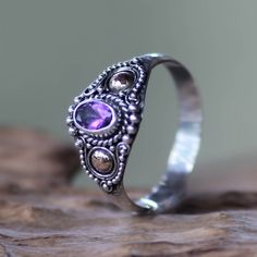 Spread Happiness! Amethyst Cocktail Ring, Single Stone Ring, Amethyst Ring Engagement, Gold Cocktail Ring, Gold Cocktail, Single Stone, Buy Gold, Balinese, Amethyst Ring