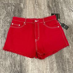 New With Tags Red Jean Shorts Forever21 Medium Red Shorts Aesthetic, Red Forever 21 Bottoms For Summer, Forever 21 Red Summer Bottoms, Red Forever 21 Summer Bottoms, Casual Red Forever 21 Bottoms, Trendy Red Bottoms For Summer, Trendy Red Summer Bottoms, Trendy Red Summer Shorts, Trendy Red High Waist Jean Shorts