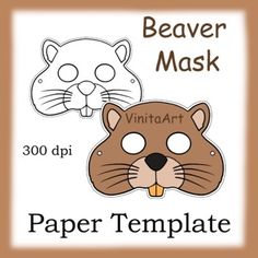 beaver mask paper template for crafting