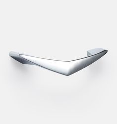 an image of a chrome door handle on a white background