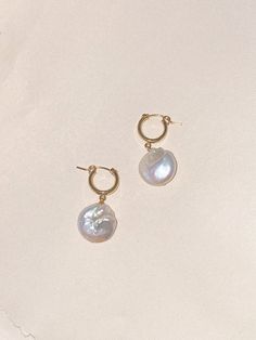 Monet Earrings — Prism Boutique Everyday Round Pearl Chain Earrings, Baroque Pearl Hoop Earrings With Pearl Charm, Everyday Pearl Pendant Earrings, Small Hoop Pearl Drop Jewelry, Pearl Drop Small Hoop Jewelry, Everyday Pearl Earrings With Pearl Charm, Everyday Pearl Charm Earrings, Gold Mother Of Pearl Round Earrings, Baroque Pearl Pendant Earrings