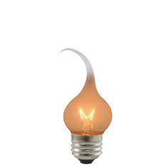 an orange light bulb with the letter m on it's side and a white background