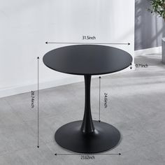 an image of a table with measurements for the top and bottom portion on it's side