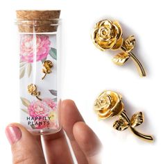 18k Gold Plated Peony Flower Earring Studs and necklace set. This stunning earring set makes the perfect gift for the flower lover, gardener, and nature enthusiast! With this original HAPPILY PLANTS earring set, you can bring your love of plants with you, wherever life may lead. DETAILS + 18k Gold Plated Over Silver + 18k Gold Butterfly Backing + 3 Dimensional shape + High Polished Gold + Approximate Weight: 1 ounce + Designed and Illustrated by Happily Plants (Holly) + Packaged in a sustainable Yellow Gold Birth Flower Earrings Gift, Gold Birth Flower Earrings For Gift, Gold Birth Flower Shaped Earrings, Gold Birth Flower Earrings For Anniversary, Gold Earrings With Birth Flower For Anniversary, Yellow Gold Flower Earrings For Gift, Gold Earrings With Flower Charm As Gift For Her, Yellow Gold Flower Earrings As Gift, Gold Earrings With Flower Charm For Her