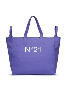 amethyst purple cotton canvas logo print to the front tonal stitching concealed top fastening two flat shoulder straps two top handles main compartment Canvas Shopper Bag, Logo N, Brave Kids, Feminine Wardrobe, Sneakers And Socks, Stylish Sandals, Un Logo, Italian Fashion Designers, Amethyst Purple