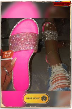 Rhinestone Women Slippers Flip Flops Summer Slides Women Shoes Crystal Diamond Bling Beach Slides Sandals Casual Shoes Slip On Summer Slides, Basic Heels, Diamond Bling, Summer Slide, Beach Slides, Womens Sandals Summer, Summer Flip Flops, Sandals Casual, Crystal Shoes