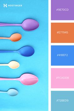 four spoons with different colors on them