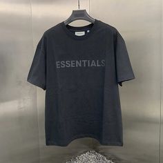 Oversized Essentials T-Shirts Silicone alphabet Quality Loose short sleeve Summer Men and Women Movement Hip-Hop Cotton Tees Basic Short Sleeve T-shirt With Letter Print, Oversized Short Sleeve T-shirt For Everyday, Short Sleeve T-shirt With Text Print For Streetwear, Basic Short Sleeve T-shirt For Summer, Basic Crew Neck T-shirt With Letter Print, Essential Black Crew Neck T-shirt, Basic Short Sleeve Tops With Letter Print, Essential Summer Crew Neck Top, Cotton T-shirt With Letter Print