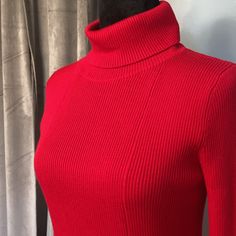 Romantic Red Sweater Dress. Very Flattering Cut. Turtleneck. Flowing A-Line Silhouette. Size M. Nwt. Red High Neck Winter Dress, Red High Neck Dress For Winter, Classic Red Fall Dress, Classic Red Dress For Fall, Classic Red Dresses For Fall, Red Calvin Klein, Cap Sleeve Sweater, Blue Sundress, Calvin Klein Sweater