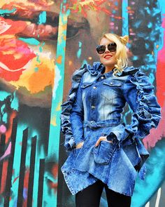 Denim Jacket Women Flounced Denim Jacket Ripped Casual Jean Jacket Distressed Denim Jacket Party Club Streetwear Hipster Denim Coat TC151 https://www.etsy.com/listing/738507339/denim-jacket-women-flounced-denim-jacket?utm_source=crowdfire&utm_medium=api&utm_campaign=api Club Streetwear, Distressed Jean Jacket, Denim Wear, Jeans Cropped, Distressed Denim Jacket, Cute Jackets, Jeans Rock, Denim Jacket Women, Denim Design