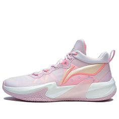 Li-Ning Superlight Speed 1 'White Pink' ABAS041-2 Pink Nike Basketball Shoes, Cool Volleyball Shoes, Colorful Volleyball Shoes, Pink Volleyball Shoes, Cute Volleyball Shoes, Volleyball Shoes Womens, Shoes For Volleyball, Vball Shoes, Basketball Shoes Women's