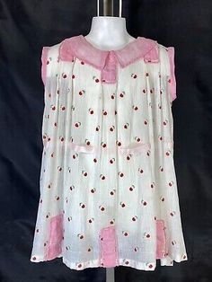 Antique 1910's-20's handmade cotton crepe Children's shift by BLOOMINGDALE BROS. | eBay Vintage Smock Dress For Daywear, Vintage Cotton Dress With Yoke Detail, Vintage Cotton Yoke Dress, 1920s Style Spring Daywear Dresses, 1920s Style Spring Day Dresses, 1920s Style Day Dresses For Spring, Antique Clothing, Radishes, A Pattern