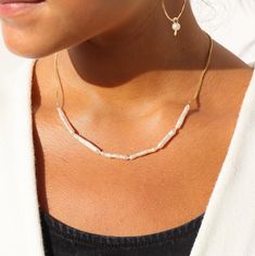 Our Maren Pearl Necklace never fails to drop jaws with its luxe look! Six elongated pearls delicately enhance a timeless Makara Chain. This necklace is perfect for special occasions or to elevate your everyday. DETAILSAvailable in 14”, 16”, or 18” Available in 14k Gold Fill or Sterling SilverHypoallergenic and nickel free We recommend removing pearls before showering, swimming or sleeping to keep them shining bright Forever Jewelry, Childrens Jewelry, Pearl Wedding, Hair Claws & Clips, Hair Claw, Ring Necklace, Charm Jewelry, Shop Necklaces, Personalized Jewelry