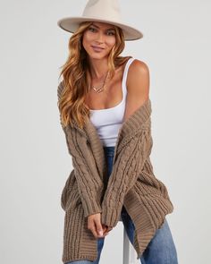 Changing seasons are no match for the Ludlow Cable Knit Duster Cardigan that's long, relaxed and oh so cozy! It's perfect for layering over knit tanks or long sleeved tops and is complete with handy side pockets. Made from cable knit fabric, this duster cardigan has side hem slits. Relaxed, long fit Open front – no closures Side pockets Cable knit fabric 100% Polyester Knit Duster, Vici Collection, Select Shop, Duster Cardigan, Changing Seasons, Knit Tanks, Trending Now, Front Open, Cable Knit