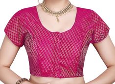 Beautiful Pink Brocade Blouse In Round Neck And Short Sleeves, Indian Blouse, Saree Blouse, Wedding Blouse, All Size Available.... Brocade Blouse Pink Blouse Round Neck Blouse Front Open Blouse  Short Sleeves Blouse  Cotton Linning Blouse Pink Brocade Blouse, Pink Brocade, Round Neck Blouse, Brocade Blouse, Brocade Blouses, Blouse Cotton, Indian Blouse, Wedding Blouse, Sleeves Blouse