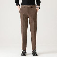 Style: Smart Casual Pant Closure Type: Zipper Fly Item Type: Suit Pants Gender: MEN Front Style: Flat Applicable Season: Winter Applicable Scene: Business Pants Business Casual, Casual Pant, Classic Trousers, Business Pants, Suit Pant, Mens Fashion Fall, Deep Gray, Suit Pants, Season Winter