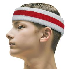 COUVER Unisex Sports Headband Sweatbands Cotton Terry Cloth with 2 Color Stripes (Red). The soft material of our headband is ideal for sports and feels comfortable against the skin, helping ensure no irritation even during extended use throughout the day. Wearing this headband will absorb all your sweat before it flows down from your forehead, wick moisture away, and dry quickly, making you focused on your sports! Beyond sports, our headbands are ideal for fun, costumes, cosplay, photoshoots, or Casual Stretch Headband With Sweatband, Casual Stretch Headband For Sports, Casual Sports Headband, One Size Fits Most, Casual Sports Headband One Size Fits Most, Casual Sports Event Headband, Breathable Headband For Sports Events, White Sports Headband With Sweatband, Adjustable Casual Sports Headband, Casual Headband With Sweatband For Sports