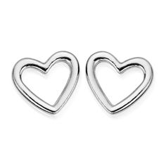 Chlobo Silver Open Heart Stud Earrings White Gold Heart Earrings With Open Heart Charm, White Gold Open Heart Earrings, Everyday Open Heart Earrings, Silver Open Heart Earrings, Nickel Free, Silver Open Heart Nickel Free Earrings, Silver Open Heart Nickel-free Earrings, Nickel-free Silver Open Heart Earrings, Silver Open Heart Minimalist Earrings, Silver Minimalist Open Heart Earrings