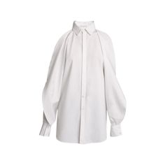 ALAIA poplin blouse Spread collar; button front Long sleeves; button cuffs Cold-shoulders Straight fit Round hem Cotton Made in Italy Poplin Blouse, Button Down Blouse, Bergdorf Goodman, Cold Shoulder, Button Downs, Tops Designs, In Italy, Italy, Luxury Fashion