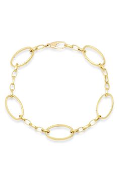 JENNIFER MEYER-Small And Large Edith Link Bracelet-YELLOW GOLD Modern Yellow Gold Link Chain Bracelet, Formal Yellow Gold Bracelets With Hook And Links, Gold Link Bracelet With Hook And Links, Timeless Gold Cable Chain Bracelet, Formal Gold Link Bracelet With Cable Chain, Formal Gold Chain Bracelet With Hook And Links, Formal Gold Cable Chain Link Bracelet, Formal Gold Oval Link Chain Bracelet, Formal Gold Cable Chain Bracelet