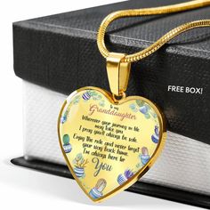 FREE WORLDWIDE SHIPPING ON ALL ORDERS! Granddaughter is a precious jewel that we cherish in heart forever, celebrate her every special occasion, and remind her of that your loves forever. High-quality heart shape necklace made with surgical steel that has the greatest amount of corrosion resistance and builds to last. Available in Stainless Steel or 18K Yellow Gold, comes with luxury gift box. #birthday #graduation #wedding #highschool #christmas #sweet16 Mother's Day Heart Pendant Necklace In Stainless Steel, Mother's Day Stainless Steel Heart Pendant Necklace, Stainless Steel Heart Pendant Necklace For Mother's Day, Meaningful Stainless Steel Necklaces For Anniversary, Heart Shaped Stainless Steel Jewelry For Mother's Day, Personalized Stainless Steel Heart Necklace For Mother's Day, Valentine's Day Gift For Mom: Stainless Steel Necklaces, Valentine's Day Gift For Mom: Stainless Steel Necklace, Valentine's Day Stainless Steel Necklace Gift For Mom