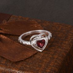 Natural Garnet Heart Ring, 925 Sterling Silver Ring, Red Stone Ring, Wedding Engagement Ring, Stacking Ring, Birthstone Ring, Everyday Ring  👉Product Details:- Stone Name :-Garnet  Stone Shape:- Heart Stone Size    :- 6mm Metal Purity  :- 925 Sterling Silver with 925 Stamp 👉Feedback:- Dear Buyer, Your Reviews Is Very Important For Me As I Am A Small Seller And I Need Your Love And Support To Run My Etsy Shop. Five Star Review Is Highly Appreciated And If You Have Any Query Or Complaint Regardi Red Heart Ring With Center Stone, Red Heart-shaped Rings With Center Stone, Red Diamond Heart Ring For Anniversary, Red Garnet Rings For Valentine's Day, White Gold Crystal Ring For Anniversary On Valentine's Day, White Gold Crystal Ring For Valentine's Day Anniversary, Red Heart Diamond Ring For Anniversary, Red Heart Shaped Diamond Ring For Valentine's Day, Red Heart Shaped Rings With Accent Stones