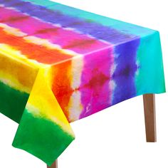 PRICES MAY VARY. What's included: there are 2 pieces of plastic rainbow theme tablecloths, sufficient amounts to meet your daily usages and replacements, also enough for you to share them with your friends or families Well fit: this rainbow tablecloth comes with a proper size, which can well fit many tables; These tie dye table covers are beautiful and eye-catching, you can use them to brighten up your rooms Disposable and reliable material: each rectangle colorful table cover is made of plastic Small Sweet 16, Art Theme Birthday Party, Rainbow Table, Rainbow Party Supplies, Tie Dye Birthday, Tie Dye Party, Family Dining Rooms, Striped Tablecloths, Theme Birthday Party