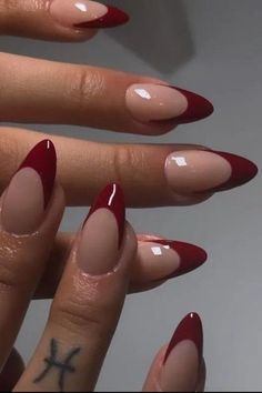 Nail Art Inspiration Burgundy Acrylic Nails, Burgundy Nail Designs, Deep Red Nails, Kutek Disney, Wine Nails, November Nails, Nagel Tips, Smink Inspiration, Classy Acrylic Nails