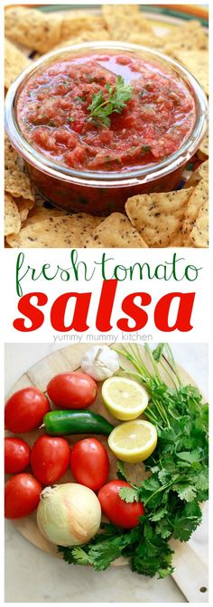 fresh tomato salsa is an easy and healthy appetizer