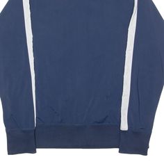 Item is in used condition. Item has a faint mark to the front. >Size: XL >Armpit To Armpit: 24" >Armpit To Cuff: 21" >Collar To Hem: 29" Navy Athleisure Track Jacket For Streetwear, Navy Sportswear Track Jacket For Streetwear, Sporty Track Jacket With Three Stripes And Crew Neck, Sporty Cotton Track Jacket With Crew Neck, Blue Cotton Track Jacket For Sports, Blue Track Jacket With Ribbed Cuffs For Streetwear, Navy Track Jacket With Ribbed Cuffs For Streetwear, Sporty Crew Neck Track Jacket For Streetwear, Navy Cotton Track Jacket For Sports