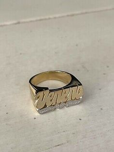 Great shopping ideas for Personalized Name Ring in Real 10K Gold with Heart Tail Design, Fashion Jewelry