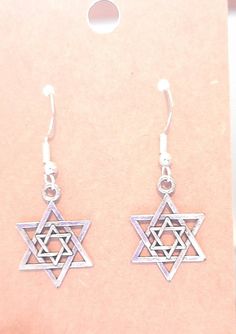 Star of David Earrings Symbolic Star Shaped Earrings For Gift, Symbolic Star-shaped Nickel-free Earrings, Symbolic Nickel-free Star Earrings, Nickel-free Star Shaped Symbolic Earrings, Star Of David, Jewelry Earrings Dangle, Dangle Drop Earrings, Dangle Earrings, Jewelry Earrings