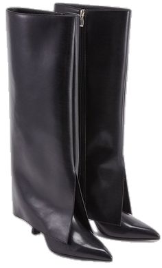 Pointed Toe Faux Leather Knee-high Boots For Office, Office-appropriate Pointed Toe Faux Leather Knee-high Boots, Faux Leather Pointed Toe Knee-high Boots For Office, High Heel Faux Leather Mid-calf Boots For Office, Faux Leather Knee-high Boots With Leather Lining For Work, Almond Toe Faux Leather Business Boots, Faux Leather Almond Toe Boots For Business, Black Faux Leather Heeled Boots For Office, Pointed Toe Leather Boots For Office