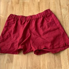 Never Been Worn Dark Red Shorts With Elastic Waistband Dark Wear, Red Shorts, Skorts, Dark Red, Red Color, Madewell, Womens Shorts, Elastic, Red