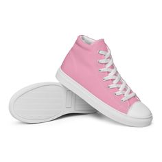 PINK HIGH-TOPS ARE PERFECT FOR A CASUAL WALK, CASUAL WEDDING. Sizes are US women's. Please choose correctly. The size conversion chart is between the photos. The classic, stylish pink high top canvas shoes will be a great addition to your wardrobe. Designed by Glorianna Center, Nataša Mulec s.p.. Made and sent by Printful. * 100% polyester canvas upper side * Ethylene-vinyl acetate (EVA) rubber outsole * Breathable lining, soft insole * Faux leather toe cap * White laces * Padded collar, lace-up Pink Canvas Shoes For Streetwear With Round Toe, Pink Canvas Shoes With Round Toe For Streetwear, Pink Cotton Low-top Sneakers, Pink Low-top Cotton Sneakers, Pink Canvas High-top Sneakers For Spring, Pink High-top Sneakers With Vulcanized Sole, Pink High-top Canvas Shoes With Vulcanized Sole, Pink Mid-top Canvas Sneakers, Pink Lace-up Canvas Shoes