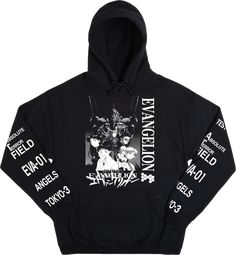 Printed art on front and back Drawstring hood Long sleeves Front pouch pocket 100% cotton Atsuko exclusive Officially licensed Evangelion merchandise Black And White Hoodie, Evangelion Shinji, Merch Design, Poster Black And White, Printed Art, White Hoodie, Black Hoodie, Pouch, Fan