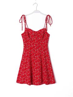 Eager to be donned on bright, sunny days, this dress is a true reflection of summer’s vibrancy. The red backdrop, speckled with tiny flowers, captures the essence of joy and energy. The tie straps allow for a personalized fit, leading down to a bodice that offers both comfort and a slimming effect. The skirt cascades into a carefree flow, perfect for those moments when you find yourself dancing to your favorite song or laughing with friends at a backyard gathering. This dress is a piece of weara Multicolor Ditsy Floral Print Sundress, Flowy Red Floral Sundress, Multicolor Ditsy Floral Print Summer Mini Dress, Multicolor Sleeveless Ditsy Floral Dress, Red Ditsy Floral Summer Dress, Bridesmaid Tulle, Plus Size Cosplay, Dresses Chiffon, Bodice Dress