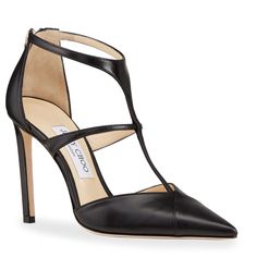 Jimmy Choo 100mm Saoni T-Strap Zip Pumps Black 9.5 Brand New In Box Msrp $795 Plus Tax Includes Everything, Box, Dustbag, Papers. Authenticity No Trades No Low Ball Offers * Jimmy Choo 100mm "Saoni" Leather Pumps. * 4" Stiletto Heel. * Pointed Toe. * T-Strap. * Crossover Strap At Mid-Vamp. * Back Zip Eases Dress. * Goat Leather Lining. * Calf Leather Sole. * Made In Italy. Formal T-strap Heels With Removable Insole, Chic 4-inch T-strap Heels, Formal T-strap Heels With Branded Heel Counter, Evening T-strap Heels With 4-inch Heel, Elegant T-strap Heels With Sculpted Heel, Elegant T-strap Heels With Branded Heel Counter, T-strap Heels With Heel Loop For Formal Occasions, Designer T-strap Heels For Evening, Elegant T-strap Heels With Removable Insole