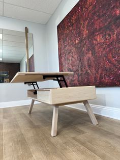 Part of our mid-century modern collection, this lift top coffee table is simple with clean lines, the right proportions, and let's the wood show off its beauty. When closed, the opening on the table goes through to the other side and cubby space is hidden. Lift the top to access the cubby space.   *When ordering, please view the Ordering Guide picture for info. We can modify the sizes to fit your specific couch or use, so please send us a message and we'll design it for you. If you have an alter Pop Up Table, Mid Century Modern Coffee Table, Lift Top Coffee Table, Modern Coffee Table, Solid Wood Furniture, Coffee And End Tables, Wood Boxes, Room Table, Living Room Table