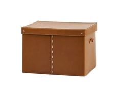 a brown box with two doors on it