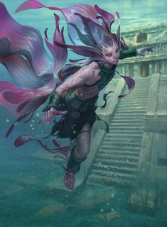 Merfolk Sovereign, an art print by Slawomir Maniak - INPRNT Rpg Character Art, Mtg Art, Alien Concept Art, Mermaid Art, Fantasy Rpg, Fantasy Inspiration