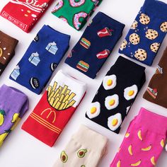 Add a touch of Harajuku style to your sock collection with our Breathable Casual Skateboard Socks. Featuring a vibrant cartoon pattern, these socks are a fashion statement on their own. Crafted from a blend of cotton and polyester, they offer a comfortable and breathable fit. Designed as one size fits all, these socks are versatile and suitable for various foot sizes. Embrace the unique and trendy Harajuku culture with our Harajuku Skateboard Socks and step up your sock game with style and flair Types Of Socks, Food Socks, Couples Cosplay, Iconic Socks, Korean Socks, No Egg Cookies, Socks Funny, Japanese Harajuku, Ankle Socks Women