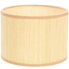 a round bamboo lamp shade on a white background