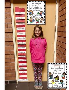 Toss the Seuss letter tiles in a hat. Students pick a letter then choose a wacky word from a list of 727! They write their word on the front of their "flip the flap" stripe & the definition underneath. Stack the stripes to make an amazing door decoration for Read Across America. Take a photo of each kiddo. How many stripes tall are they? Fun math extension + posters included. Letter Tiles, Door Decoration, Fun Math, A Letter