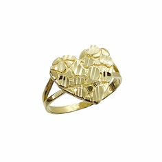 10k Solid Gold Nugget Heart Love Valentine Ring Gift for Women Girl Her [2024 New Design] * Metal : Real 10K Yellow Gold * Condition : Brand New * Finish : Polished * Width (Heart) : Small (12.0mm) / Medium (14.0mm) / Large (17.0mm) * Weight : Small (2.3gram) / Medium (2.6gram) / Large (2.9gram) * Processing time : 1~2 business days * Ships from California This is an approximate size & weight. Please expect up to ±10% difference. This is 100% Authentic 10k Gold. Not plated or filled. All of our Heart Nugget Ring, Nugget Rings, Custom Gold Jewelry, Gold Nugget Ring, Pretty Jewelry Necklaces, Gold Nugget, Classy Jewelry, Heart Love, Jewelry Inspo