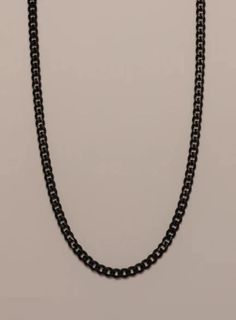 3.5mm Black stainless steel cuban chain Black Stainless Steel Chain Link Necklace, Black Box Chain Link Necklace, Black Metal Curb Chain Necklace, Minimalist Black Cable Chain Necklace, Black Cuban Link Stainless Steel Chain Necklace, Black Cuban Link Stainless Steel Necklace, Black Curb Chain Link Necklace, Black Box Chain Necklace, Black Stainless Steel Cuban Link Chain Necklace