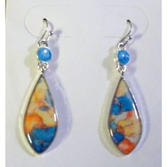 Pretty Turquoise, Cream And Orange Multicolor Drop Earrings Multicolor Nickel-free Teardrop Earrings For Gifts, Multicolor Nickel-free Dangle Teardrop Earrings, Nickel-free Multicolor Dangle Teardrop Earrings, Multicolor Hypoallergenic Teardrop Earrings, Bohemian Multicolor Hypoallergenic Earrings, Hypoallergenic Multicolor Teardrop Earrings, Multicolor Teardrop Drop Earrings With Ear Wire, Multicolor Hypoallergenic Teardrop Earrings As Gift, Blue Hypoallergenic Adjustable Teardrop Earrings