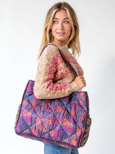 We made the perfect tote! This bag not only holds literally everything, it stands up on it’s own! Multicolor Quilted Travel Bag, Quilted Multicolor Shoulder Bag For Travel, Multicolor Quilted Bags, Everyday Multicolor Quilted Bags, Multicolor Quilted Bag For Daily Use, Multicolor Quilted Shoulder Bag For Daily Use, Everyday Multicolor Reversible Bags, Casual Reversible Multicolor Bag, Casual Multicolor Reversible Shoulder Bag