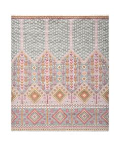 a multicolored rug with geometric designs